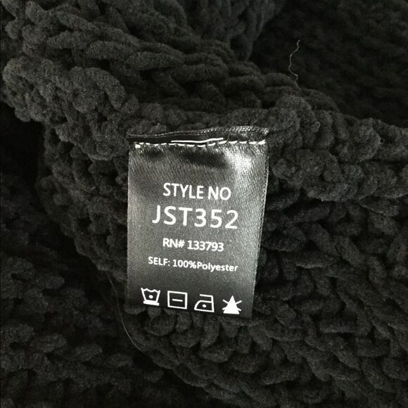 COPY - black Chenille Open Front Cardigan w/pockets - Picture 11 of 12